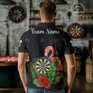 Personalized Tropical Flamingo Darts Shirt For Men Custom Funny Darts Jerseys Custom Darts Gifts TDM4345
