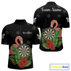 Personalized Tropical Flamingo Darts Shirt For Men Custom Funny Darts Jerseys Custom Darts Gifts TDM4345