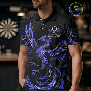 Personalized Phoenix Dartboard Wings Men's Dart Shirts Custom Blue And Black Darts Team Jerseys TDM4584