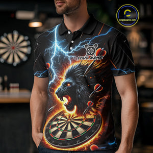 Personalized Thunder Lightning Lion Darts Shirt For Men Custom Darts League Jersey Polo & 1/4 Zip TDM4619