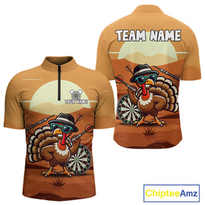 Funny Turkey Darts Shirt For Men Custom Thanksgiving Shirts For Darts Lover, Darts Team Jersey TDM4818