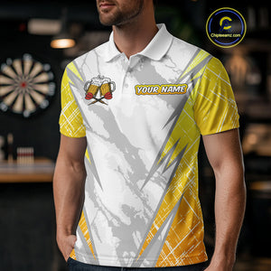 Darts And Beer That's Why I'm Here Custom Grunge Dart Shirt For Men, Drinking Darts Jerseys |White TDM4233