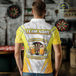 Darts And Beer That's Why I'm Here Custom Grunge Dart Shirt For Men, Drinking Darts Jerseys |White TDM4233