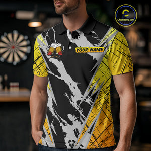 Darts And Beer That's Why I'm Here Custom Grunge Dart Shirt For Men, Drinking Darts Jerseys |Black TDM4234