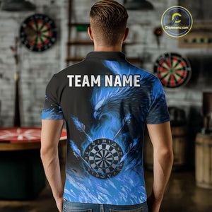 Blue Flaming Phoenix Darts Jerseys Custom Darts Shirt For Men, Darts Team Polo & Quarter Zip TDM4663