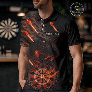 Black And Orange Panther Fire Dart Shirt For Men Custom 3D Dart League Team Jersey Polo & 1/4 Zip TDM4269
