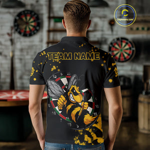 Personalized Yellow Black Funny Bee Darts Shirt For Men Custom Darts Jerseys, Best Darts Gifts TDM4294