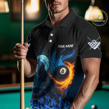 Load image into Gallery viewer, Personalized Flaming 8 Ball Pool Wolf Billiard Shirts For Men Custom Team League Billiard Jerseys TDM4146