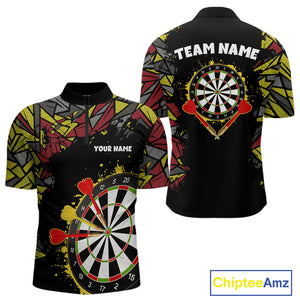 Personalized Graffiti Dart Shirt For Men Custom Funny Darts Jersey Team Polo & Quarter Zip TDM4217