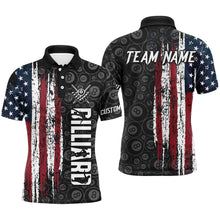 Load image into Gallery viewer, Retro American Flag 8 Ball Pool Billiard Shirts For Men Custom Team Patriotic Billiard Jerseys TDM3295