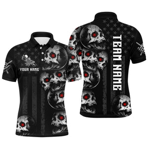 Personalized Black US Flag Skull Billiard Shirts For Men Custom Cool Team Billiard Jerseys TDM3306