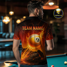 Load image into Gallery viewer, Personalized Fire 8 Ball &amp; 9 Ball Billiard Shirt For Men Custom Pool Team Jersey Polo &amp; 1/4 Zip TDM4281