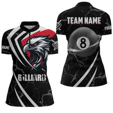 Load image into Gallery viewer, Personalized 8 Ball Pool Eagle Women Billiard Shirts Custom Red And Black Team League Billiard Jersey TDM1937