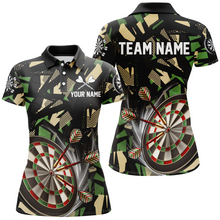 Load image into Gallery viewer, Customized 3D Darts Board Jungle Camo Women Darts Polo &amp; Quarter-Zip Shirts, Camo Darts Jersey Shirts TDM1731