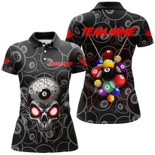 Load image into Gallery viewer, Personalized Skull Spider Billiard Balls Women Polo &amp; Quarter-Zip Shirts Custom Billiard Team Jerseys TDM1746