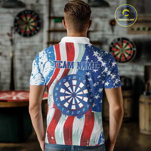 American Flag Dartboard Paint Patriotic Darts Shirt For Men Custom Darts Jerseys Polo & 1/4 Zip TDM4607