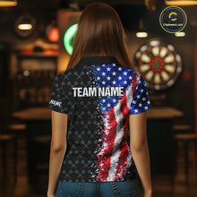 Load image into Gallery viewer, Grunge American Flag Darts Shirt For Women Custom Darts Jersey Pocket Option TDM5890