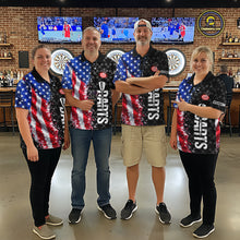 Load image into Gallery viewer, Grunge American Flag Darts Shirt For Women Custom Darts Jersey Pocket Option TDM5890