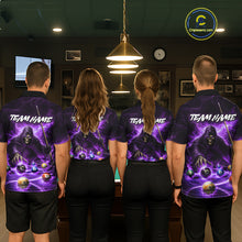 Load image into Gallery viewer, Purple Flaming Grim Reaper Billiard Shirt For Men Custom Pool Team Jersey Polo &amp; Quarter Zip Shirt TDM5739