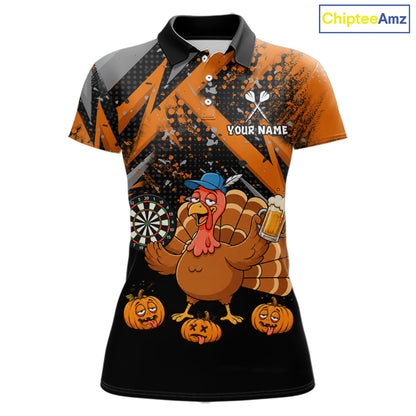 Personalized Funny Drunk Turkey Darts Jersey For Women Custom Pumpkin Thanksgiving Darts Team Shirts TDM7268
