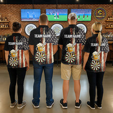 Load image into Gallery viewer, Vintage American Flag Funny Beer Darts Shirt For Women Custom Darts Jersey Team Polo &amp; 1/4 Zip TDM5950