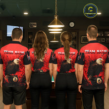 Load image into Gallery viewer, Red 8 Ball Pool Eagle Paint Splash Billiard Shirt For Men Custom Billiard Jersey Polo &amp; 1/4 Zip TDM5492