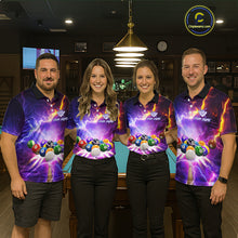 Load image into Gallery viewer, Custom Thunder Lightning Purple Pool Team Shirt For Women, Billiard Jersey Polo &amp; Quarter Zip TDM6133
