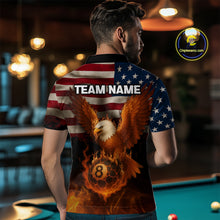 Load image into Gallery viewer, American Flag Eagle Fire 8 Ball Billiard Shirt For Men Custom Patriotic Billiard Pool Team Jersey TDM5087