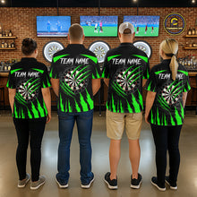 Load image into Gallery viewer, Black And Green Custom Leopard Darts Shirt For Women, Darts Team Jersey Polo &amp; Quarter Zip TDM5627