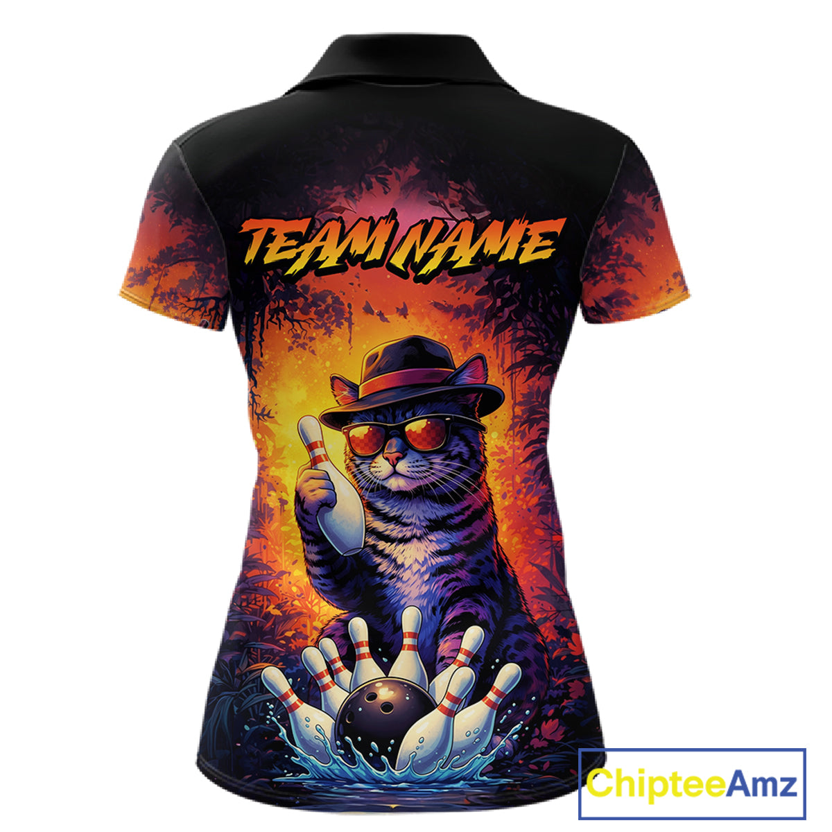 Personalized Vintage Funny Cat Bowling Shirt For Women Custom Bowling Jersey Team Polo & 1/4 Zip TDM5861
