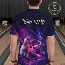 Load image into Gallery viewer, Pink And Purple Butterfly Bowling Shirt For Men Custom Glowing Bowling Jersey Polo &amp; 1/4 Zip TDM6320
