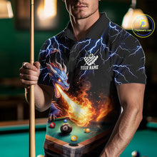 Load image into Gallery viewer, Personalized Dragon 8 Ball Fire Billiard Shirt For Men Custom Pool Team Jersey Polo &amp; 1/4 Zip TDM6334