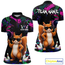 Load image into Gallery viewer, Personalized Funny Squirrel Graffiti Bowling Jersey For Women, Bowling Team Shirts Polo &amp; 1/4 Zip TDM6555