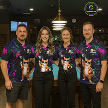 Load image into Gallery viewer, Funny Cat 8 Ball &amp; 9 Ball Graffiti Billiard Shirts For Women Custom Pool Team Jersey Polo &amp; 1/4 Zip TDM6559
