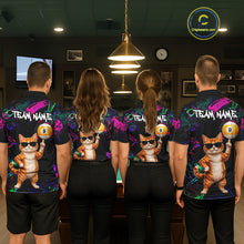 Load image into Gallery viewer, Funny Cat 8 Ball &amp; 9 Ball Graffiti Billiard Shirts For Women Custom Pool Team Jersey Polo &amp; 1/4 Zip TDM6559