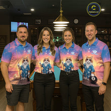 Load image into Gallery viewer, Personalized Funny Cat Sunset Billiard Shirt For Women Custom 8 Ball Pool Team Jersey Polo &amp; 1/4 Zip TDM6414