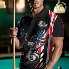 Load image into Gallery viewer, American Flag Eagle 8 Ball &amp; 9 Ball Billiard Shirt For Men Custom Patriotic Pool Team Jersey TDM5314