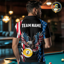 Load image into Gallery viewer, American Flag Eagle 8 Ball &amp; 9 Ball Billiard Shirt For Men Custom Patriotic Pool Team Jersey TDM5314