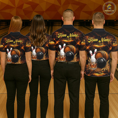 Personalized Vintage Bourbon Bowling Shirt For Women, Funny Bowling Jersey Team Polo & 1/4 Zip TDM6420