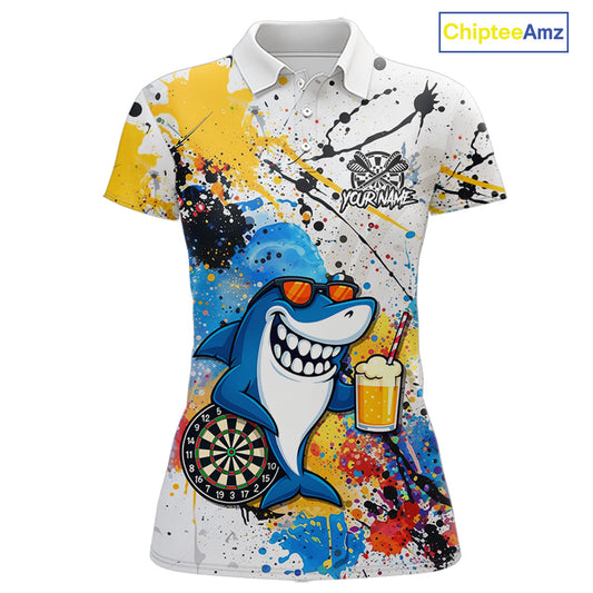 Personalized Funny Shark Colorful Darts Shirt For Women Custom Darts Jersey Team Polo & Quarter Zip TDM5839