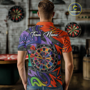 Funny Colorful Dartboard Graffiti Style Darts Shirt For Men Custom Darts Jersey, Darts Gifts TDM4901