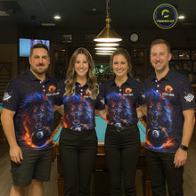 Load image into Gallery viewer, Personalized Billiard Fire Lion 8 Ball Pool Shirt For Women, Billiard Team Jersey Polo &amp; 1/4 Zip TDM5660