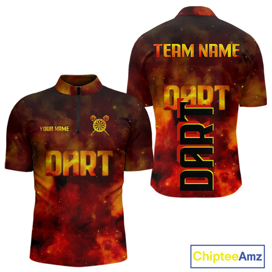 Persionalized Full Flames And Smokes Dart Shirts For Men, Dart Team Jerseys NYN0077