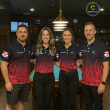 Load image into Gallery viewer, Red Flames 8 Ball Pool Team Shirts Women Billiard Polo &amp; 1/4-Zip Custom Billiard Balls &amp; Cue Gifts NYN2400