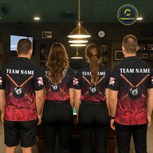 Load image into Gallery viewer, Red Flames 8 Ball Pool Team Shirts Women Billiard Polo &amp; 1/4-Zip Custom Billiard Balls &amp; Cue Gifts NYN2400