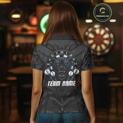 Navy Panther Darts Arrow Women's Grunge Darts Shirt - Custom Name For Darts Jersey NYN0438