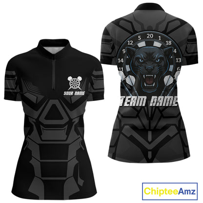 Navy Panther Darts Arrow Women's Grunge Darts Shirt - Custom Name For Darts Jersey NYN0438