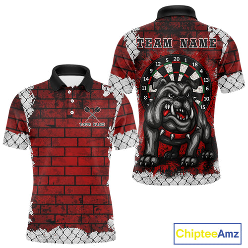Brick-Wall Fierce Bulldog Men's Darts Team Shirt - Personalized Name For Players NYN0462