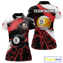 Load image into Gallery viewer, 
Red Lightning 8 Ball 9 Ball Pool Shirt For Women Custom Camo Billiard Team Jersey

