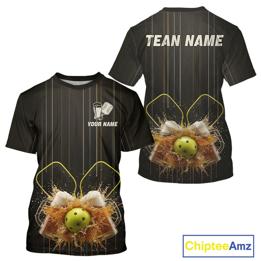 Custom Funny Cheer Beers Pickleball T-Shirt For Men Outfits Pickleball Jerseys NYN1884